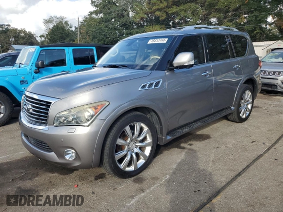 2011 Infiniti QX56 7-passenger with VIN JN8AZ2NE2B9000336, listed as a Copart auction lot 78313144 with 188,676 mi miles and Salvage Title. Bid and sale history available at carsss.com. Image 1.