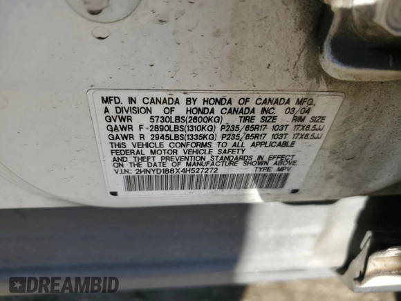 2004 Acura MDX Touring Pkg w/Navigation with VIN 2HNYD188X4H527272, listed as a Copart auction lot 46543385 with 290,683 mi miles and Salvage Title. Bid and sale history available at carsss.com. Image 15.