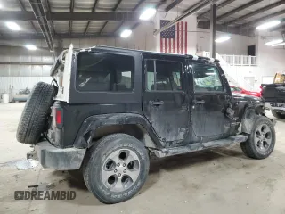 2018 Jeep Wrangler JK Unlimited Sahara with VIN 1C4HJWEG0JL918663, listed as a Copart auction lot 83179554 with 112,921 mi miles and Salvage Title. Bid and sale history available at carsss.com. Image 3.
