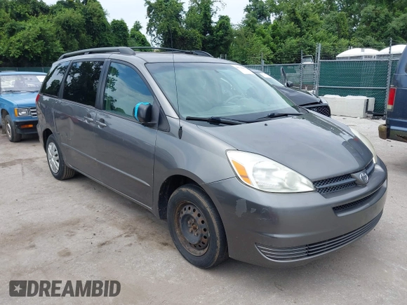 2005 Toyota Sienna CE with VIN 5TDZA23C35S334713, listed as a IAAI auction lot 42776085 with 192,370 mi miles and . Bid and sale history available at DreamBid. Image 1.