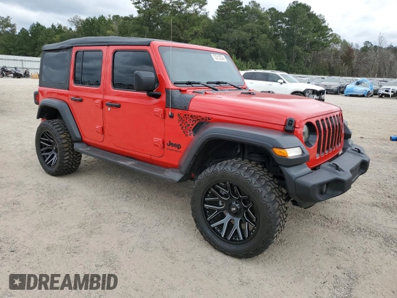 2023 Jeep Wrangler Sport with VIN 1C4HJXDG5PW527992, listed as a Copart auction lot 73312234 with 32,686 mi miles and Salvage Title. Bid and sale history available at DreamBid. Image 4.