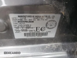 2019 Nissan Note SV with VIN 3N1CE2CP0KL358386, listed as a Copart auction lot 58157114 with Not provided miles and Salvage title. Bid and sale history available at DreamBid. Image 13.
