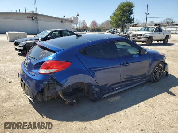 2016 Hyundai Veloster Turbo with VIN KMHTC6AE6GU263626, listed as a Copart auction lot 48868384 with 96,696 mi miles and Non Repairable. Bid and sale history available at carsss.com. Image 3.