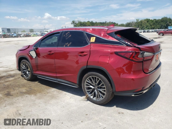 2022 Lexus RX with VIN 2T2YZMDA2NC318309, listed as a Copart auction lot 62670164 with 65,143 mi miles and Salvage Title. Bid and sale history available at carsss.com. Image 2.