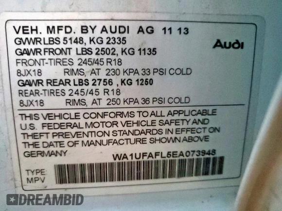2014 Audi allroad A4 Premium Plus z VIN WA1UFAFL5EA073948, wystawiony jako Copart lot #49832405 z przebiegiem 90 437 mil mil oraz Czysty tytuł • Clean title. Historia ofert i sprzedaży dostępna na DreamBid. Obrazek 12.