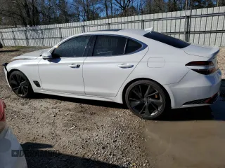 2022 Genesis G70 3.3T with VIN KMTG54TE3NU084590, listed as a Copart auction lot 46709275 with 21,664 mi miles and Salvage title. Bid and sale history available at DreamBid. Image 2.