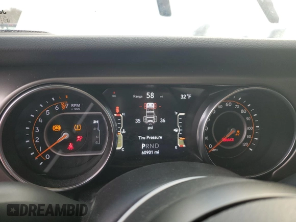 2020 Jeep Wrangler Unlimited Sport S z VIN 1C4HJXDG4LW251802, wystawiony jako Copart lot #44332775 z przebiegiem 60 901 mil mil oraz Szkoda całkowita • Salvage title. Historia ofert i sprzedaży dostępna na DreamBid. Obrazek 9.