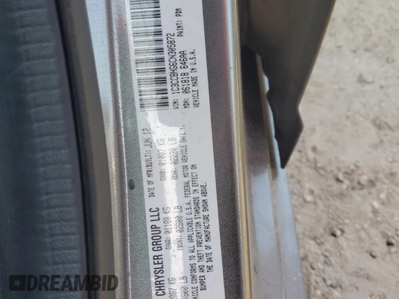 2012 Chrysler 200 S with VIN 1C3CCBHG6CN305872, listed as a Copart auction lot 52546465 with 120,351 mi miles and Salvage Title. Bid and sale history available at carsss.com. Image 12.