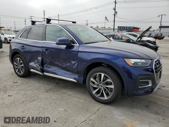 2021 Audi Q5 Premium with VIN WA1AAAFY0M2052401, listed as a Copart auction lot 63466012 with 11,922 mi miles. Bid and sale history available at carsss.com. Image 1.