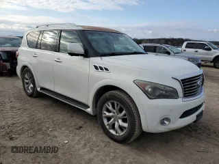 2013 Infiniti QX56 with VIN JN8AZ2NEXD9040540, listed as a Copart auction lot 47541055 with 187,686 mi miles and Salvage Title. Bid and sale history available at carsss.com. Image 4.