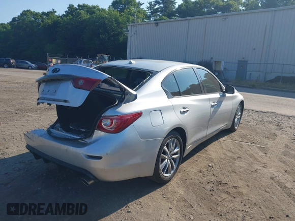 2014 Infiniti Q50 Premium with VIN JN1BV7AR4EM682593, listed as a IAAI auction lot 42581745 with 84,166 mi miles and . Bid and sale history available at DreamBid. Image 4.
