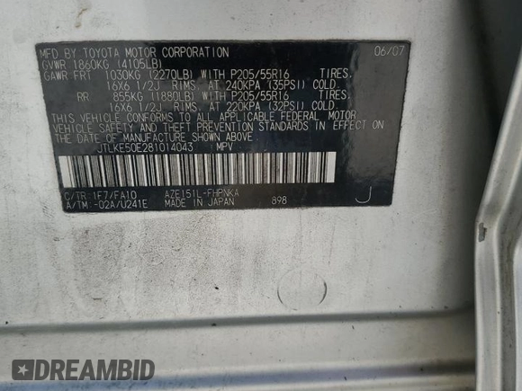 2008 Scion xB z VIN JTLKE50E281014043, wystawiony jako Copart lot #53405835 z przebiegiem 219 577 mil mil oraz Szkoda całkowita • Salvage title. Historia ofert i sprzedaży dostępna na DreamBid. Obrazek 12.
