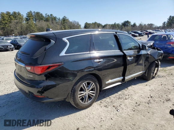 2020 Infiniti QX60 LUXE with VIN 5N1DL0MM4LC537300, listed as a Copart auction lot 49049205 with 57,681 mi miles and Salvage Title. Bid and sale history available at carsss.com. Image 3.
