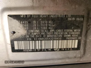 2010 Subaru Legacy Premium All-Weather Anniversary with VIN 4S3BMBC65A3219450, listed as a Copart auction lot 48061145 with 314,339 mi miles and Salvage Title. Bid and sale history available at DreamBid. Image 15.