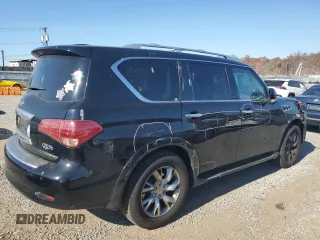 2012 Infiniti QX56 7-passenger with VIN JN8AZ2NE0C9020280, listed as a Copart auction lot 76910394 with 149,414 mi miles and Salvage Title. Bid and sale history available at carsss.com. Image 3.