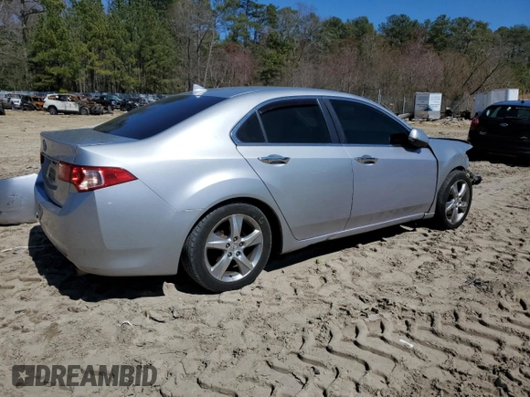 2012 Acura TSX Tech Pkg with VIN JH4CU2F65CC019296, listed as a Copart auction lot 50665225 with 191,888 mi miles and Salvage Title. Bid and sale history available at carsss.com. Image 3.