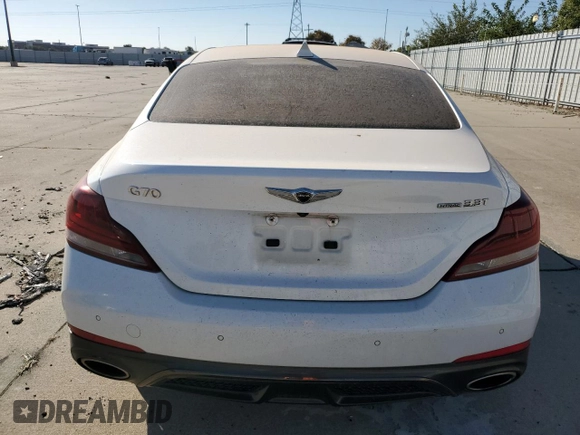 2021 Genesis G70 3.3T with VIN KMTG34LE3MU070581, listed as a Copart auction lot 77118004 with 96,280 mi miles and Salvage Title. Bid and sale history available at carsss.com. Image 6.