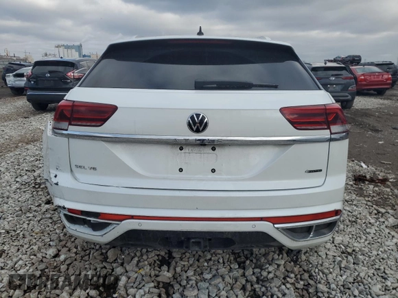 2023 Volkswagen Atlas SEL Premium R-Line with VIN 1V2FE2CAXPC200869, listed as a Copart auction lot 50109995 with 55,710 mi miles and Salvage title. Bid and sale history available at DreamBid. Image 6.
