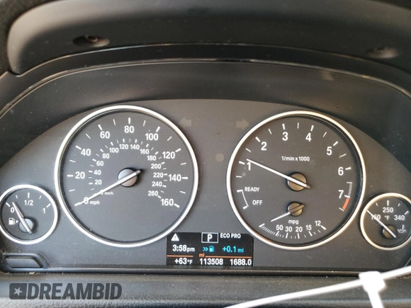 2015 BMW 3 Series 328i z VIN WBA3A5C5XFF610800, wystawiony jako Copart lot #82969214 z przebiegiem 113 508 mil mil oraz Szkoda całkowita • Salvage title. Historia ofert i sprzedaży dostępna na DreamBid. Obrazek 9.