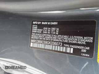 2016 BMW M4 z VIN WBS3R9C59GK336073, wystawiony jako IAAI lot #42165008 z przebiegiem 73 673 mil mil oraz . Historia ofert i sprzedaży dostępna na DreamBid. Obrazek 9.