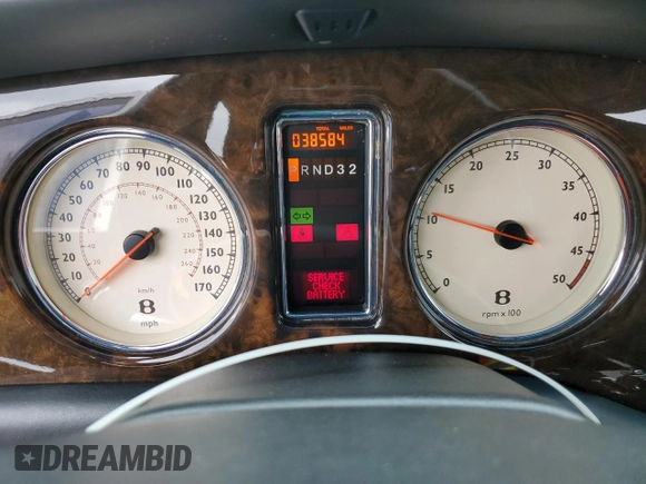 2005 Bentley Arnage R with VIN SCBLC37F95CX10586, listed as a Copart auction lot 55852485 with 38,584 mi miles and Salvage Title. Bid and sale history available at DreamBid. Image 9.