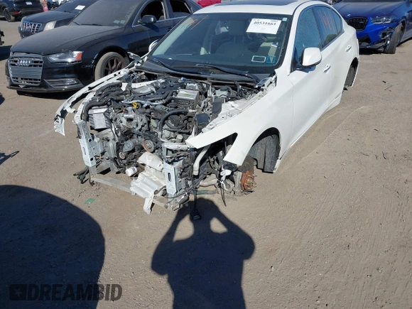 2016 Infiniti Q50 3.0t Red Sport 400 with VIN JN1FV7AR5GM450914, listed as a IAAI auction lot 40531661 with 108,366 mi miles. Bid and sale history available at carsss.com. Image 21.