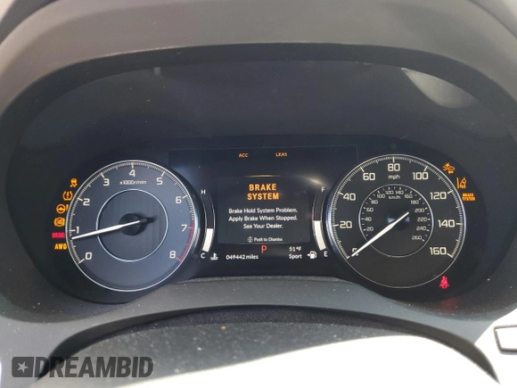2020 Acura RDX Advance with VIN 5J8TC2H77LL030246, listed as a Copart auction lot 52357305 with 49,442 mi miles and Salvage title. Bid and sale history available at DreamBid. Image 9.