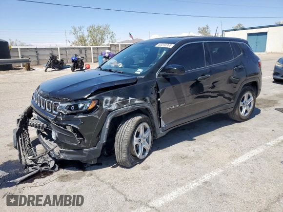 2023 Jeep Compass Sport z VIN 3C4NJDAN7PT538650, wystawiony jako Copart lot #60293965 z przebiegiem 57 586 mil mil oraz Szkoda całkowita • Salvage title. Historia ofert i sprzedaży dostępna na DreamBid. Obrazek 1.