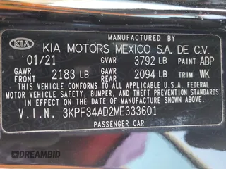 2021 Kia Forte GT-Line z VIN 3KPF34AD2ME333601, wystawiony jako Copart lot #54721705 z przebiegiem 86 520 mil mil oraz Szkoda całkowita • Salvage title. Historia ofert i sprzedaży dostępna na DreamBid. Obrazek 12.