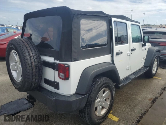 2018 Jeep Wrangler JK Unlimited Sport S with VIN 1C4BJWDG6JL803475, listed as a Copart auction lot 75161774 with 0 mi miles and Salvage Title. Bid and sale history available at carsss.com. Image 3.