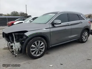 2020 Infiniti QX50 ESSENTIAL with VIN 3PCAJ5M10LF117018, listed as a Copart auction lot 54920035 with 26,407 mi miles and Salvage Title. Bid and sale history available at carsss.com. Image 1.