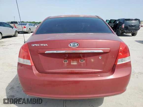 2007 Kia Spectra EX with VIN KNAFE122475378574, listed as a Copart auction lot 56921925 with 142,268 mi miles and Salvage title. Bid and sale history available at DreamBid. Image 6.