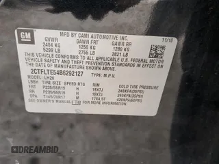 2011 GMC Terrain SLE-2 with VIN 2CTFLTE54B6292127, listed as a Copart auction lot 48881105 with 156,071 mi miles and Clean Title. Bid and sale history available at carsss.com. Image 13.