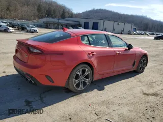 2020 Kia Stinger GT-Line with VIN KNAE15LA1L6075566, listed as a Copart auction lot 45475985 with 46,922 mi miles and Salvage Title. Bid and sale history available at DreamBid. Image 3.