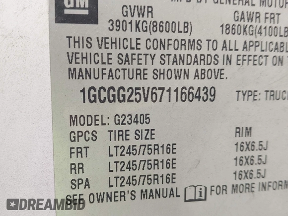 2007 Chevrolet Express Cargo z VIN 1GCGG25V671166439, wystawiony jako IAAI lot #42306135 z przebiegiem 206 336 mil mil oraz . Historia ofert i sprzedaży dostępna na DreamBid. Obrazek 9.