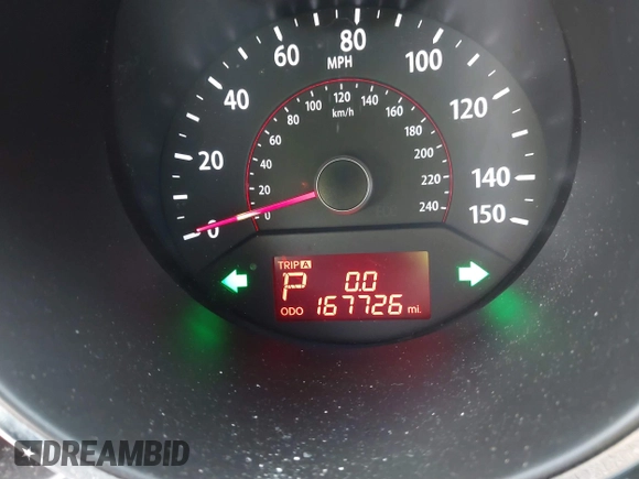 2013 Kia Sorento LX with VIN 5XYKT4A25DG389063, listed as a IAAI auction lot 41581301 with 167,726 mi miles. Bid and sale history available at carsss.com. Image 7.