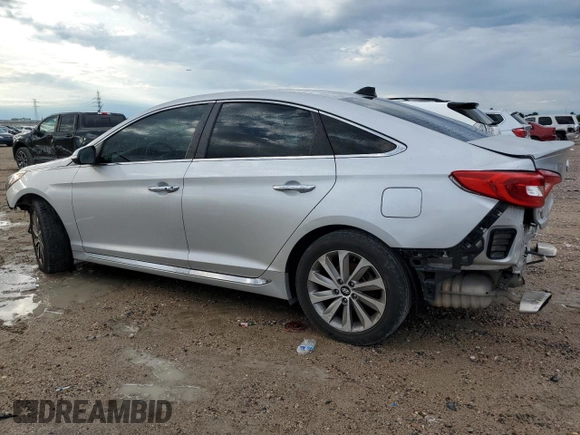 2017 Hyundai Sonata Sport with VIN 5NPE34AF0HH518213, listed as a Copart auction lot 56389755 with 123,244 mi miles and Salvage Title. Bid and sale history available at DreamBid. Image 2.