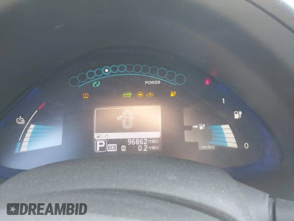 2013 Nissan LEAF SL with VIN 1N4AZ0CP6DC402358, listed as a IAAI auction lot 42375634 with 96,862 mi miles and . Bid and sale history available at DreamBid. Image 13.