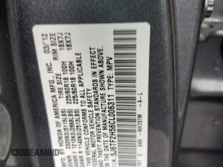 2012 Honda Crosstour EX-L with VIN 5J6TF2H56CL006311, listed as a Copart auction lot 63417524 with 148,996 mi miles and Salvage Title. Bid and sale history available at carsss.com. Image 13.