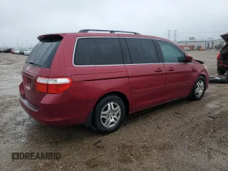 2006 Honda Odyssey EX-L z VIN 5FNRL38756B416802, wystawiony jako Copart lot #57588515 z przebiegiem 169 093 mil mil oraz Szkoda całkowita • Salvage title. Historia ofert i sprzedaży dostępna na DreamBid. Obrazek 3.