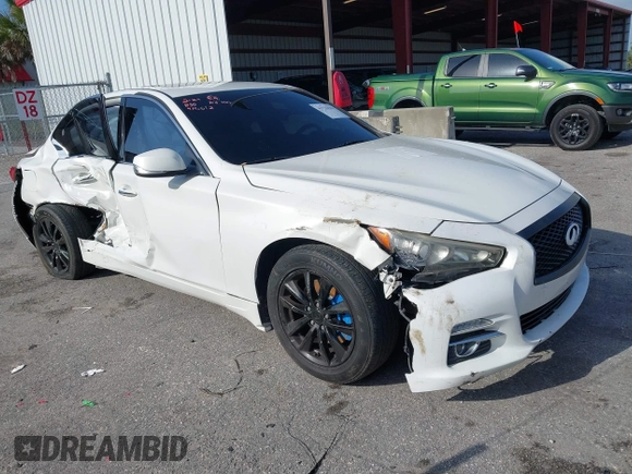 2015 Infiniti Q50 Premium z VIN JN1BV7AR5FM415612, wystawiony jako IAAI lot #41726943 z przebiegiem 120 534 mil mil oraz . Historia ofert i sprzedaży dostępna na DreamBid. Obrazek 1.