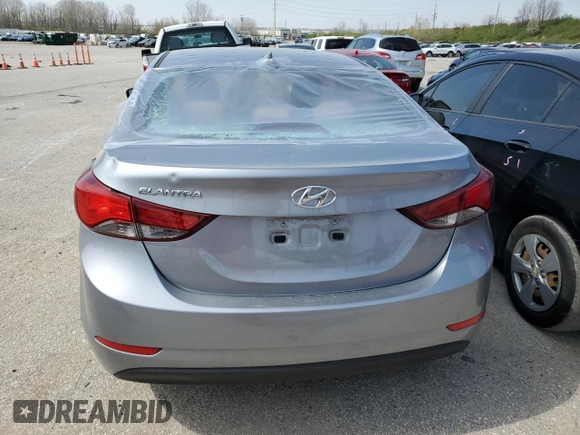 2016 Hyundai Elantra SE with VIN 5NPDH4AE1GH778977, listed as a Copart auction lot 47288054 with 51,064 mi miles and Salvage Title. Bid and sale history available at DreamBid. Image 6.