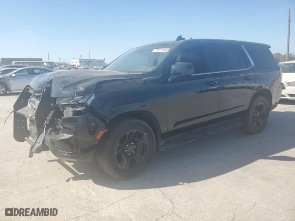 2022 Chevrolet Tahoe Commercial with VIN 1GNSCLED7NR144748, listed as a Copart auction lot 77871504 with 0 mi miles and Salvage Title. Bid and sale history available at carsss.com. Image 1.