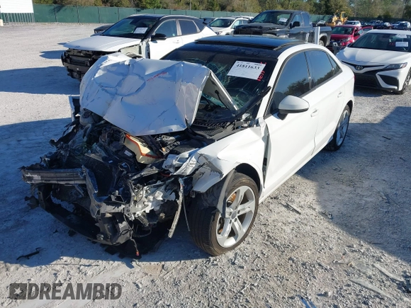 2018 Audi A3 Sedan Premium with VIN WAUAUGFF3J1061249, listed as a IAAI auction lot 41811633 with 78,522 mi miles. Bid and sale history available at carsss.com. Image 17.