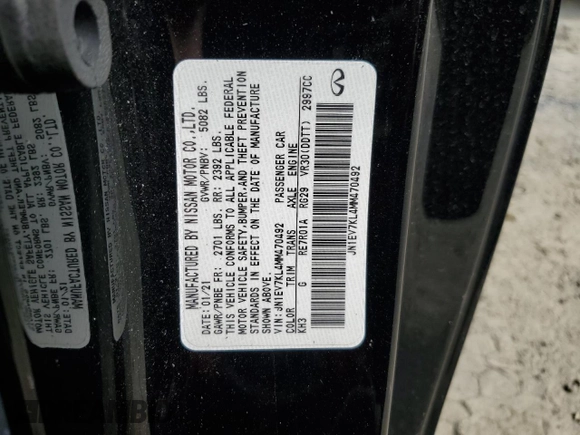2021 Infiniti Q60 Luxe with VIN JN1EV7KL4MM470492, listed as a Copart auction lot 69246014 with 23,719 mi miles and Salvage title. Bid and sale history available at DreamBid. Image 12.