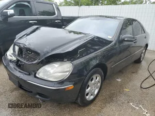 2001 Mercedes-Benz S-Class with VIN WDBNG70JX1A218220, listed as a Copart auction lot 53414154 with 64,171 mi miles and Salvage Title. Bid and sale history available at carsss.com. Image 1.