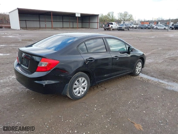 2012 Honda Civic Sdn LX with VIN 2HGFB2F52CH332302, listed as a IAAI auction lot 41836995 with 217,877 mi miles. Bid and sale history available at carsss.com. Image 4.