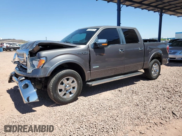 2012 Ford F-150 XL with VIN 1FTFW1ET4CKD78574, listed as a Copart auction lot 62600615 with 126,985 mi miles and Salvage title. Bid and sale history available at DreamBid. Image 1.