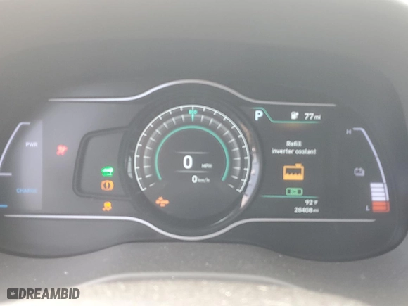 2020 Hyundai Kona Electric Ultimate with VIN KM8K53AG2LU082264, listed as a Copart auction lot 61869164 with 28,408 mi miles and Salvage Title. Bid and sale history available at carsss.com. Image 9.