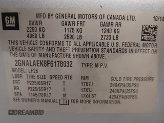 2015 Chevrolet Equinox LS with VIN 2GNALAEK8F6178032, listed as a IAAI auction lot 42061909 with 101,828 mi miles. Bid and sale history available at carsss.com. Image 9.